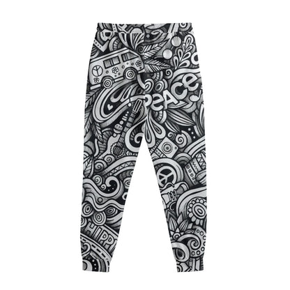 Graffiti Surfing Pattern Print Sweatpants