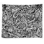 Graffiti Surfing Pattern Print Tapestry