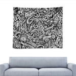 Graffiti Surfing Pattern Print Tapestry