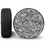 Graffiti Surfing Pattern Print Tire Cover