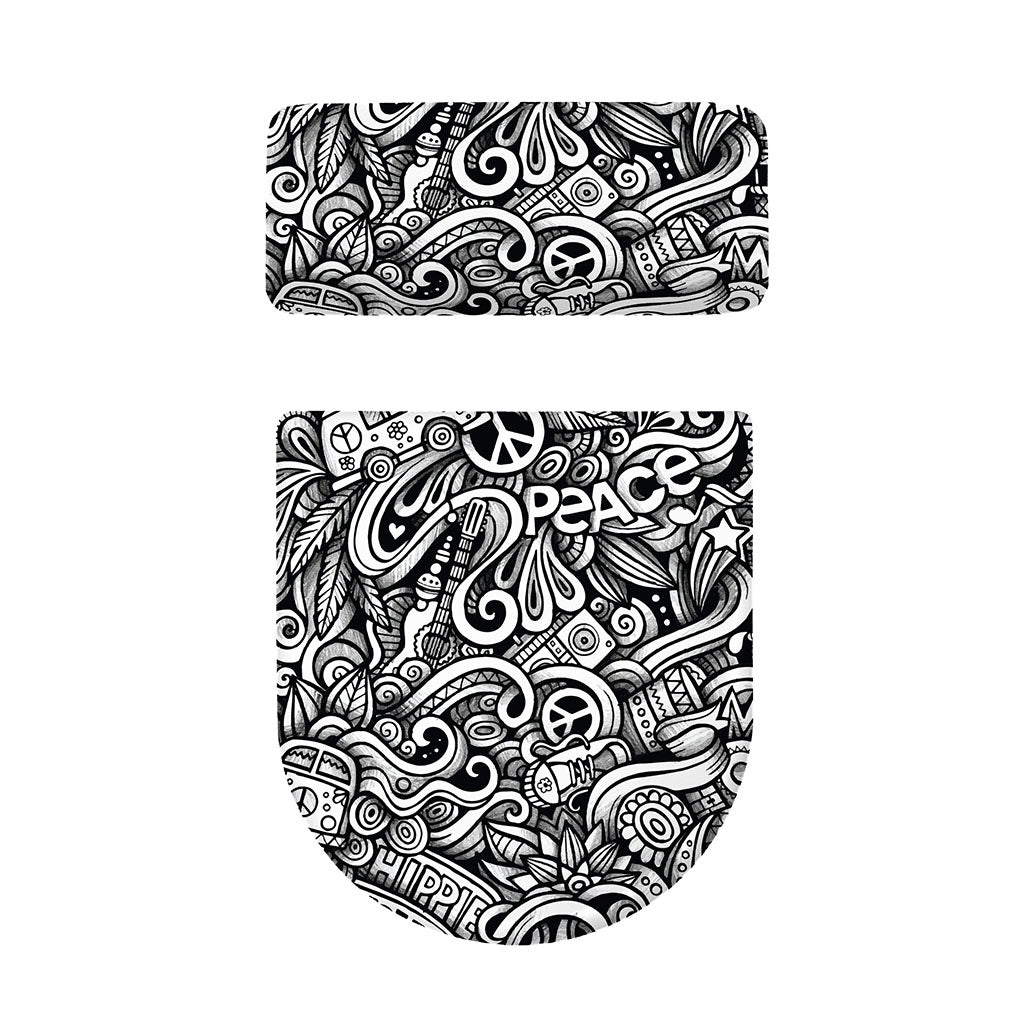 Graffiti Surfing Pattern Print Toilet Lid And Tank Cover Set