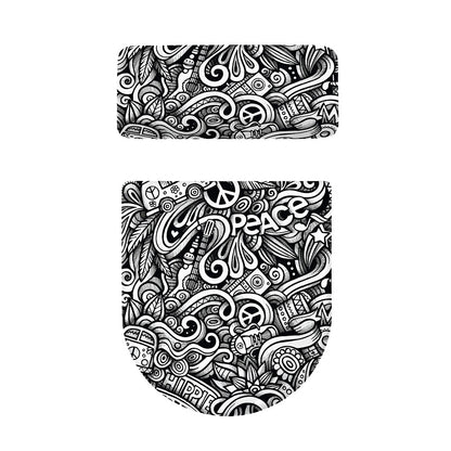 Graffiti Surfing Pattern Print Toilet Lid And Tank Cover Set