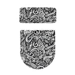 Graffiti Surfing Pattern Print Toilet Lid And Tank Cover Set