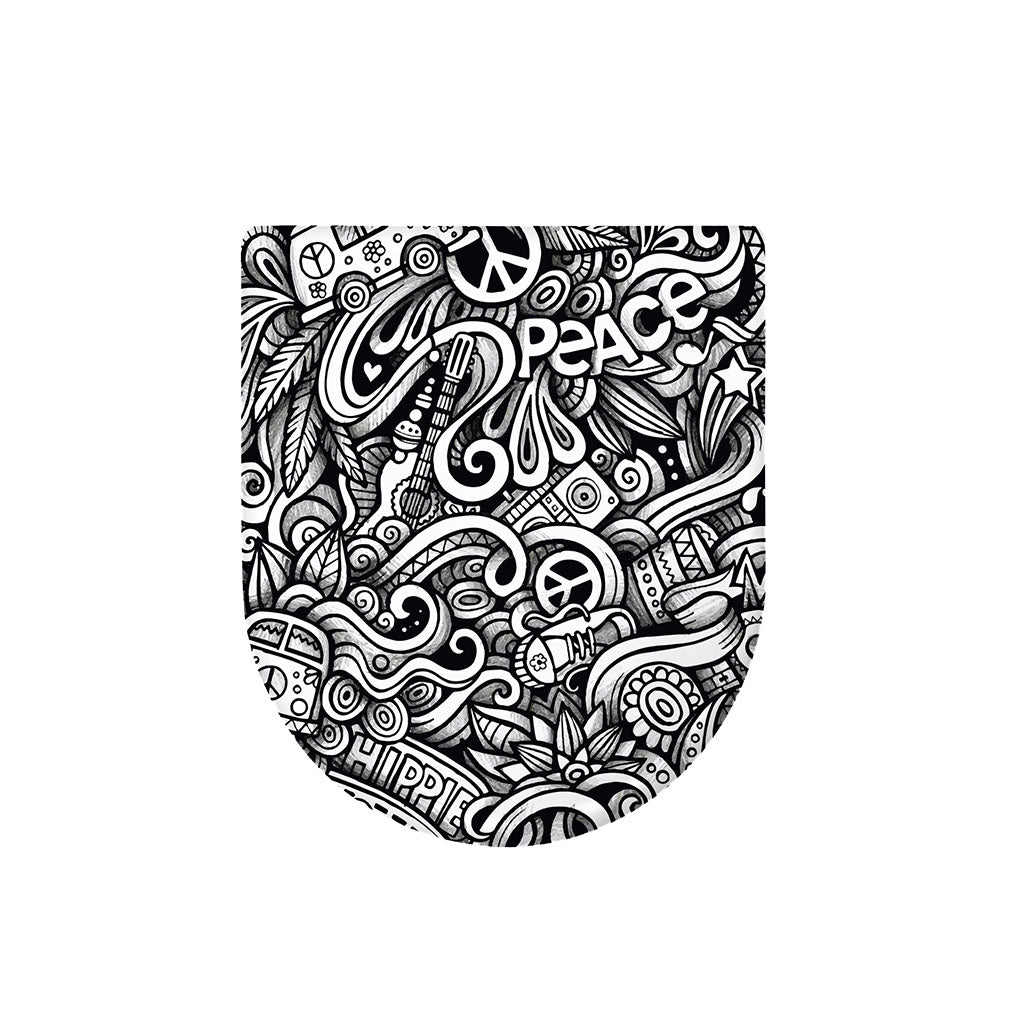 Graffiti Surfing Pattern Print Toilet Lid Cover