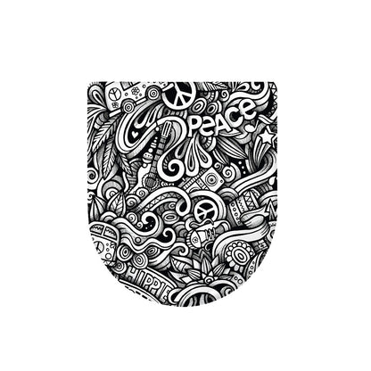 Graffiti Surfing Pattern Print Toilet Lid Cover