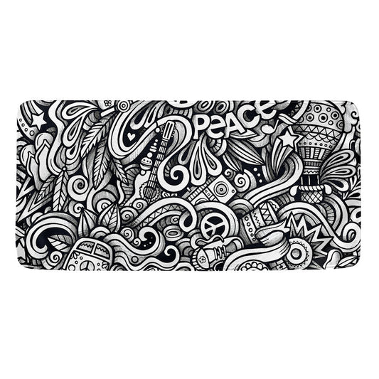 Graffiti Surfing Pattern Print Towel