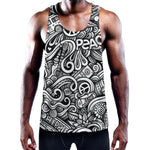 Graffiti Surfing Pattern Print Training Tank Top