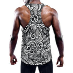 Graffiti Surfing Pattern Print Training Tank Top
