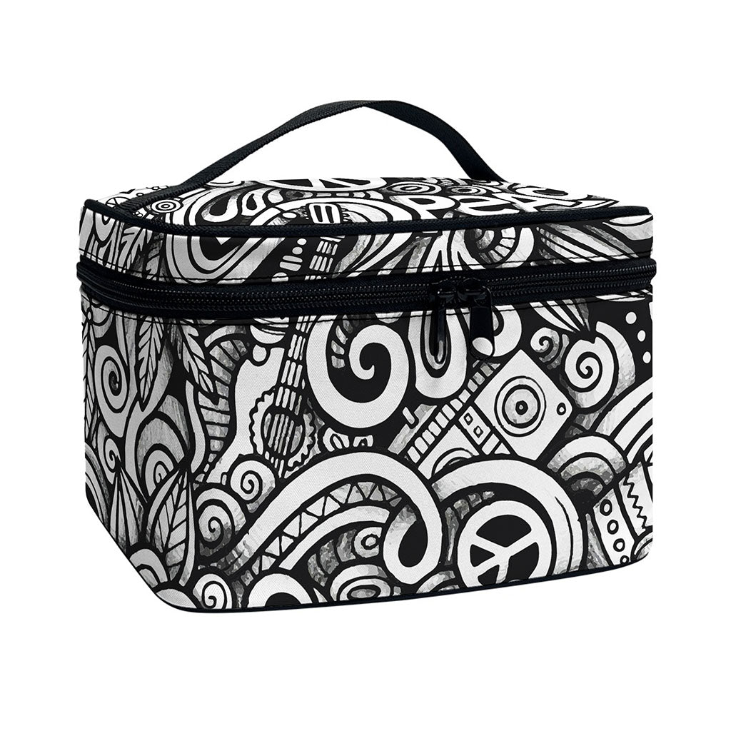 Graffiti Surfing Pattern Print Travel Makeup Bag