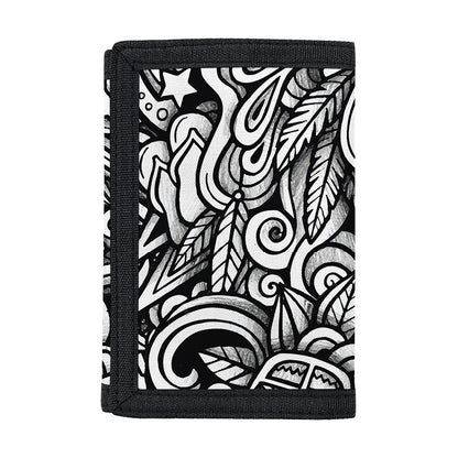 Graffiti Surfing Pattern Print Trifold Wallet