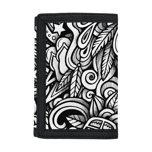 Graffiti Surfing Pattern Print Trifold Wallet