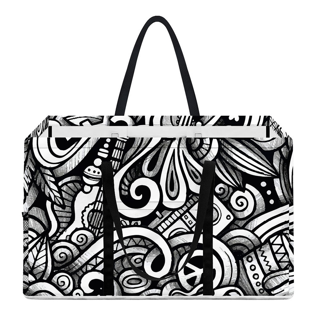 Graffiti Surfing Pattern Print Utility Tote Bag