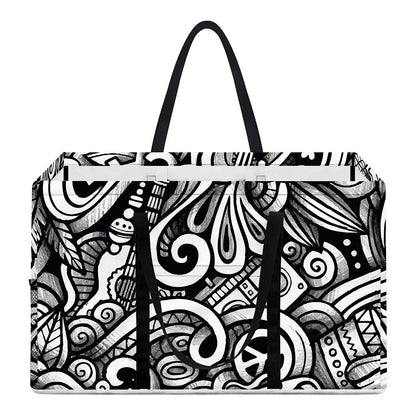 Graffiti Surfing Pattern Print Utility Tote Bag