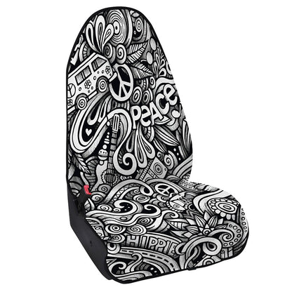Graffiti Surfing Pattern Print Waterproof Car Seat Cover