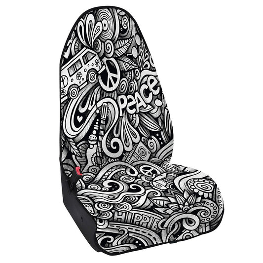 Graffiti Surfing Pattern Print Waterproof Car Seat Cover