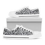 Graffiti Surfing Pattern Print White Low Top Sneakers