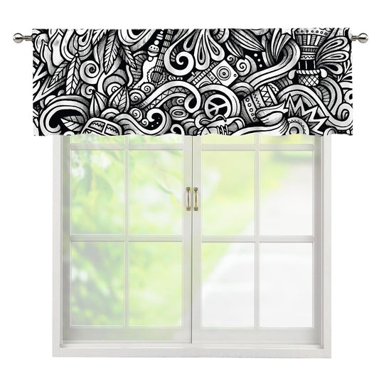 Graffiti Surfing Pattern Print Window Valance