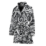 Graffiti Surfing Pattern Print Women's Bathrobe