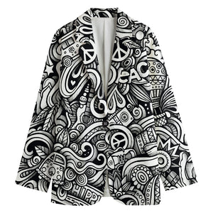 Graffiti Surfing Pattern Print Women's Blazer