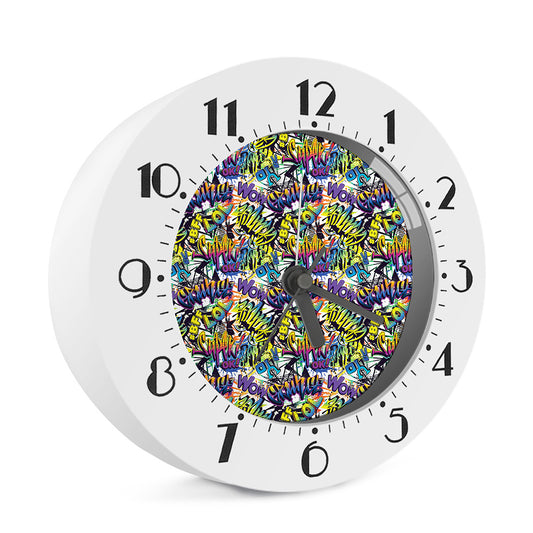 Graffiti Text Pattern Print Alarm Clock
