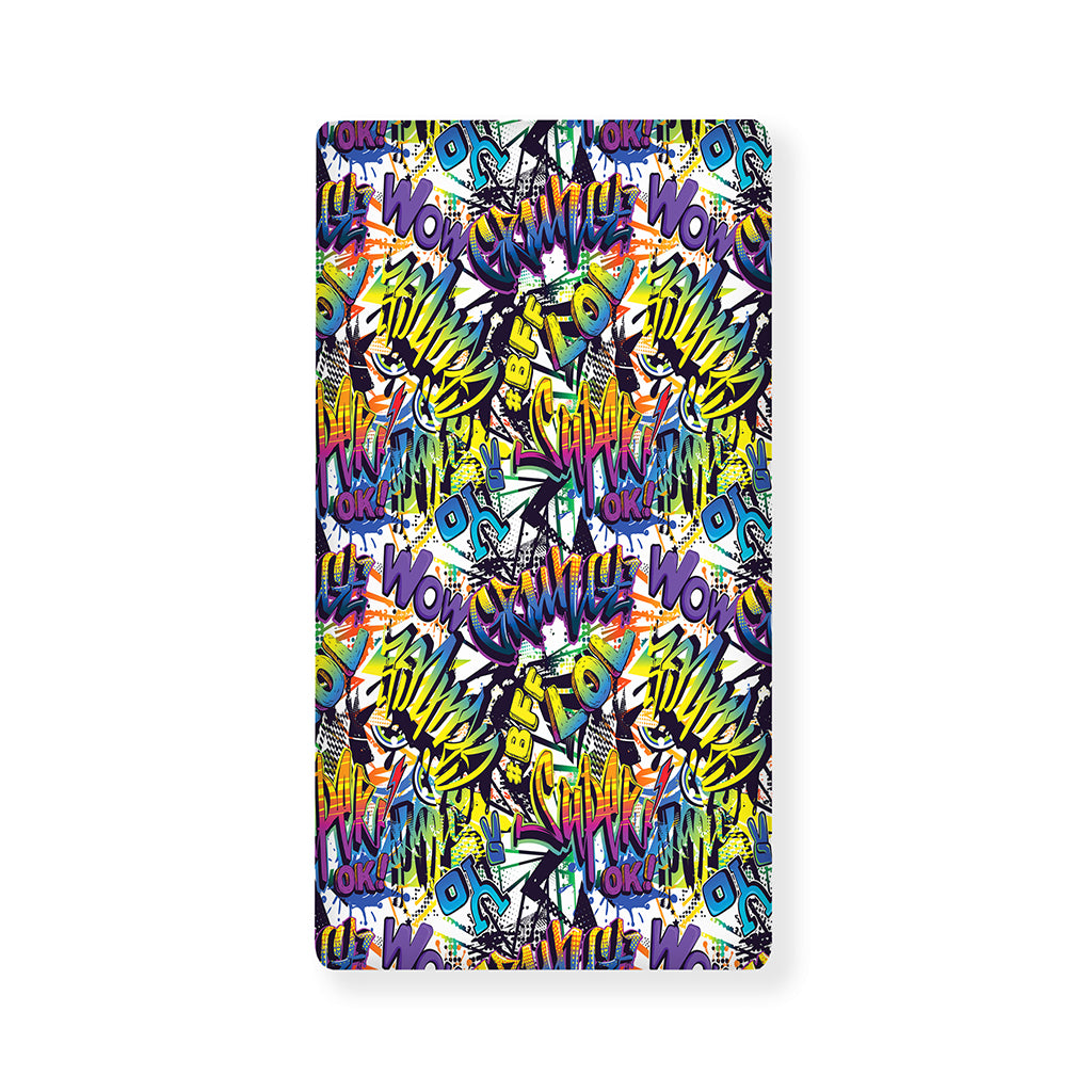 Graffiti Text Pattern Print Baby Crib Sheet