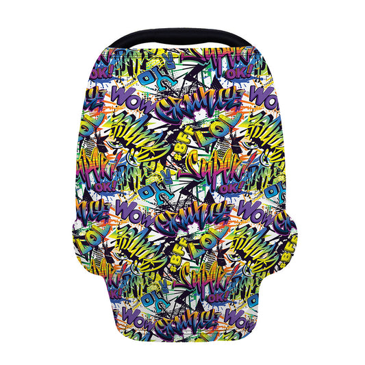 Graffiti Text Pattern Print Baby Seat Cover