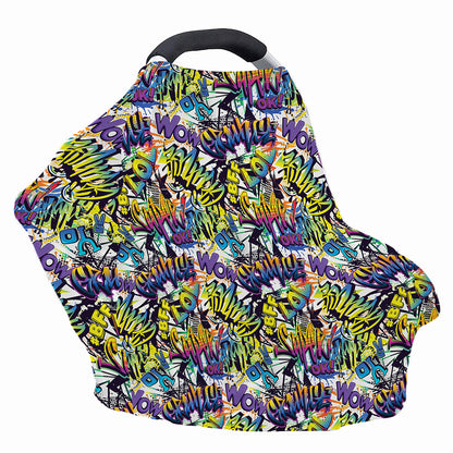 Graffiti Text Pattern Print Baby Seat Cover