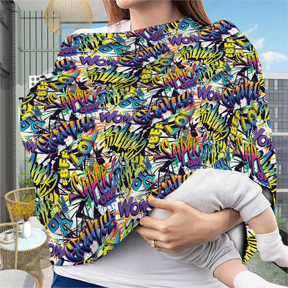 Graffiti Text Pattern Print Baby Seat Cover