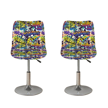 Graffiti Text Pattern Print Bar Stool Covers