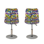 Graffiti Text Pattern Print Bar Stool Covers