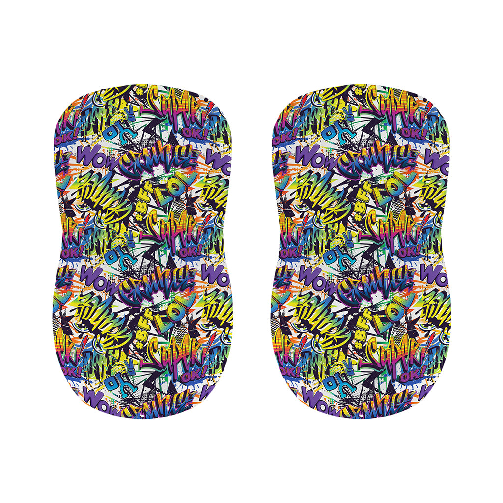 Graffiti Text Pattern Print Bar Stool Covers