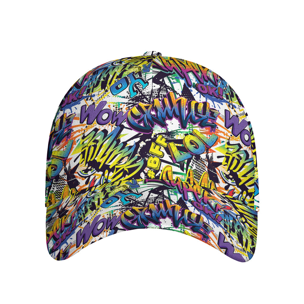 Graffiti Text Pattern Print Baseball Cap