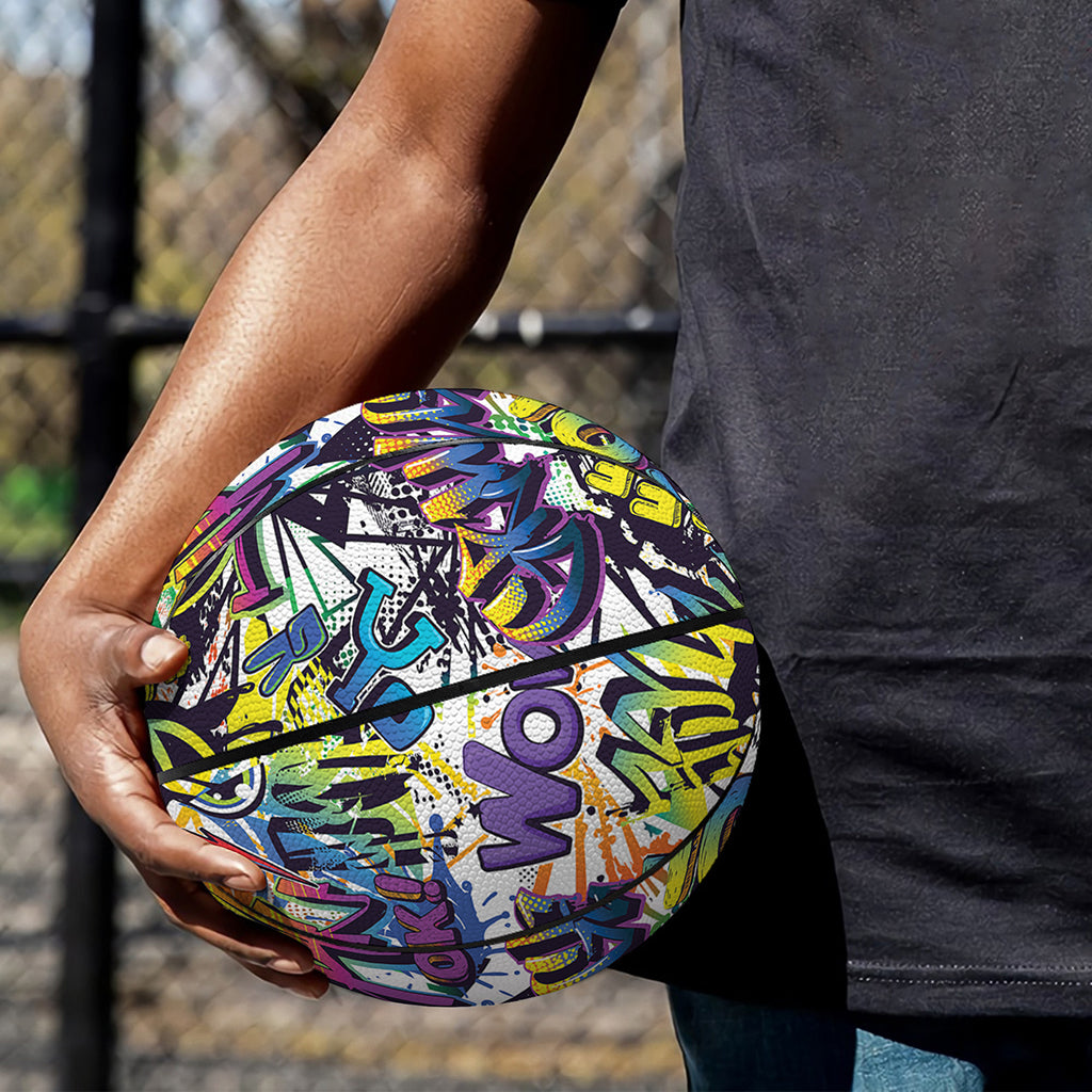 Graffiti Text Pattern Print Basketball