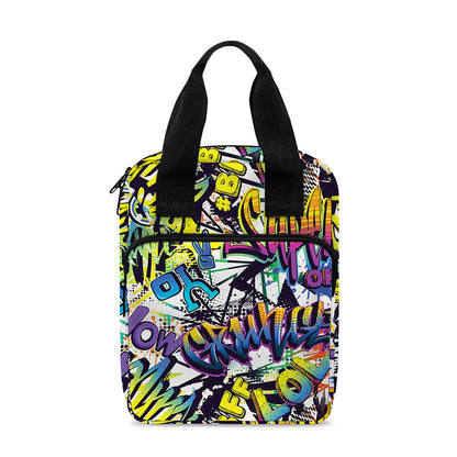 Graffiti Text Pattern Print Bible Tote Bag