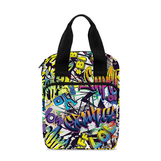 Graffiti Text Pattern Print Bible Tote Bag
