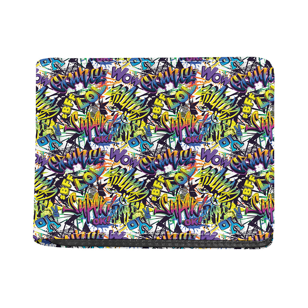 Graffiti Text Pattern Print Bifold Wallet