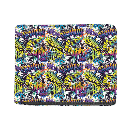 Graffiti Text Pattern Print Bifold Wallet