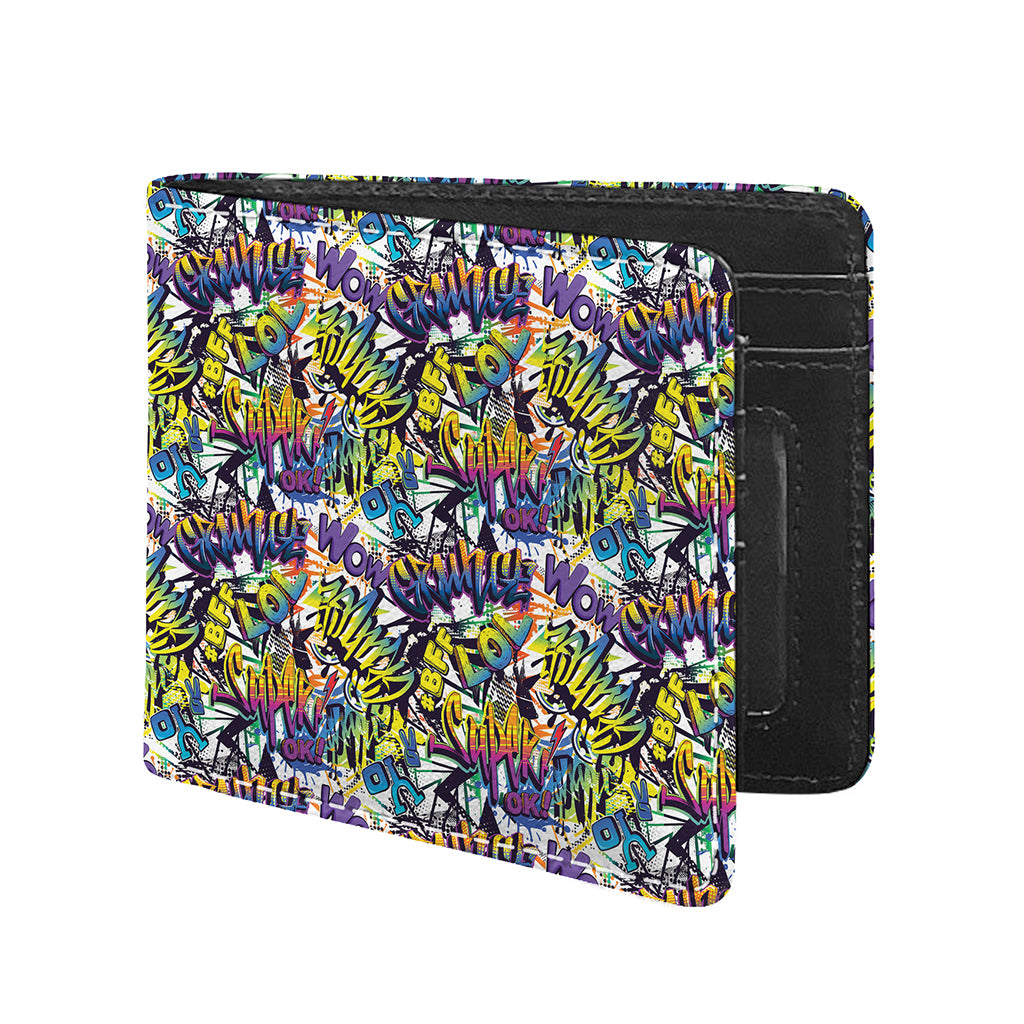 Graffiti Text Pattern Print Bifold Wallet