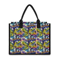 Graffiti Text Pattern Print Canvas Tote Bag
