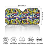 Graffiti Text Pattern Print Car Windshield Sun Shade