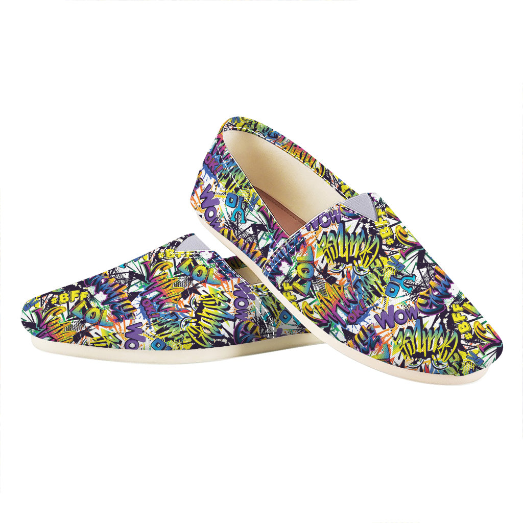 Graffiti Text Pattern Print Casual Shoes