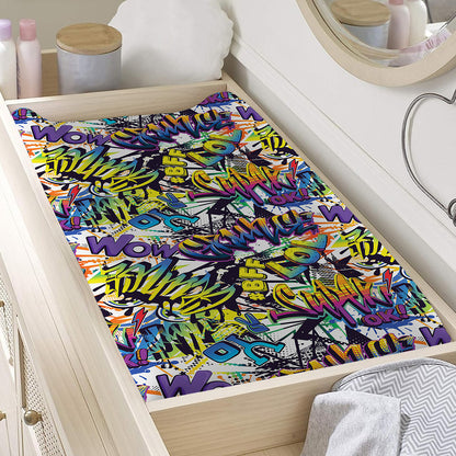 Graffiti Text Pattern Print Changing Pad Cover