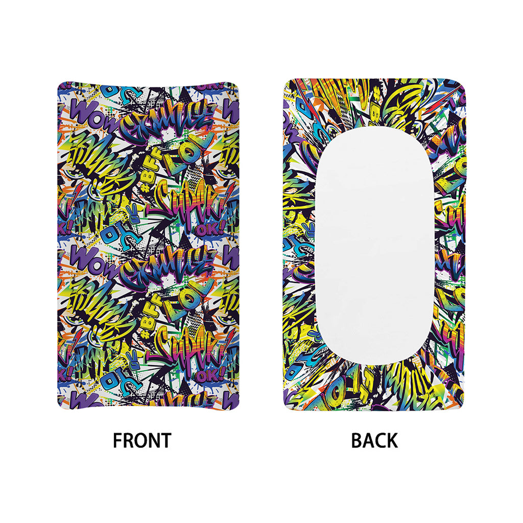 Graffiti Text Pattern Print Changing Pad Cover