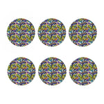 Graffiti Text Pattern Print Coaster Set