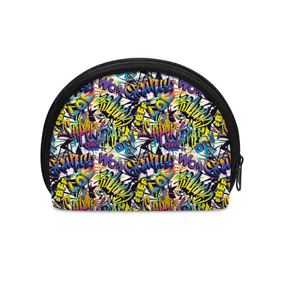 Graffiti Text Pattern Print Coin Purse