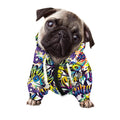 Graffiti Text Pattern Print Dog Zip Up Hoodie