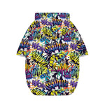 Graffiti Text Pattern Print Dog Zip Up Hoodie