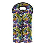 Graffiti Text Pattern Print Double Neoprene Wine Tote