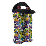 Graffiti Text Pattern Print Double Neoprene Wine Tote