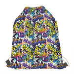 Graffiti Text Pattern Print Drawstring Bag
